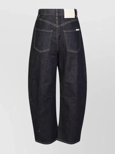 Self-portrait High-rise Barrel-leg Jeans
