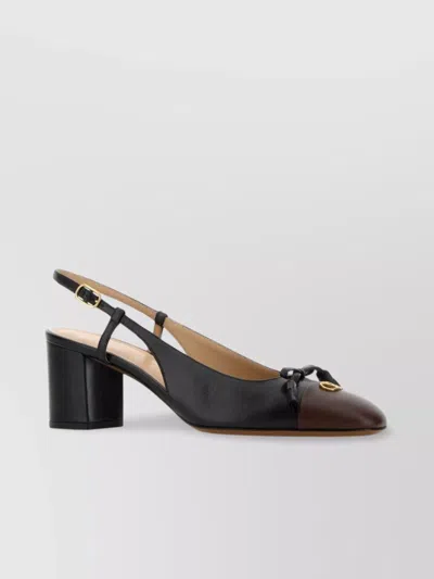 Valentino Leather Vlogo Signature Pumps With Block Heel
