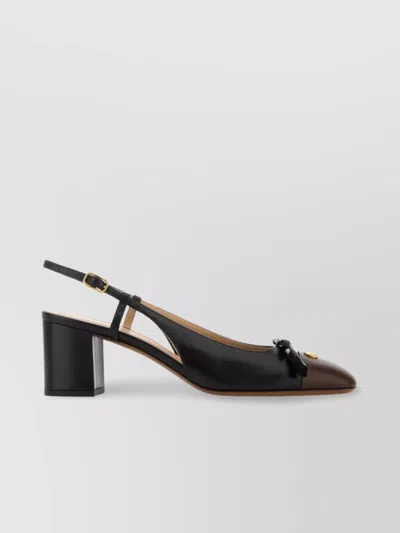 Valentino Leather Vlogo Signature Pumps With Block Heel