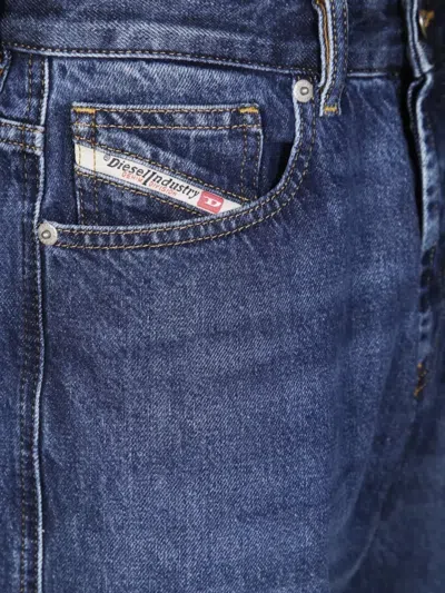 Diesel Slim Fit Denim Jeans With Contrast Stitching In Blue