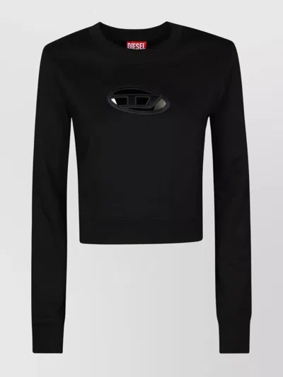 Diesel Cropped Sweatshirt With Distinctive Logo Detail In Black
