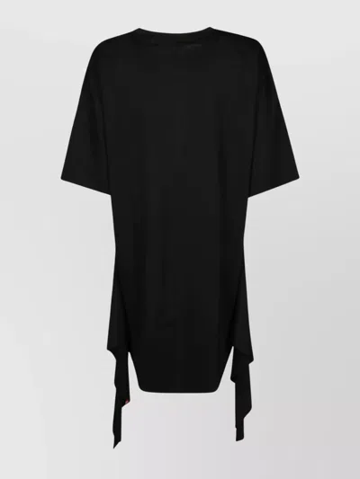 Diesel Hem Crew Neck Short Sleeves Dress In Black