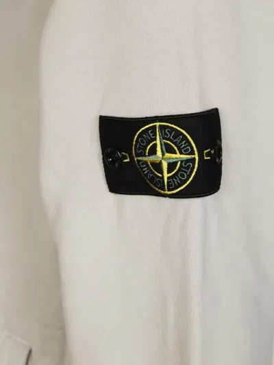 Stone Island Organic Cotton Compass Logo Hoodie In Gray