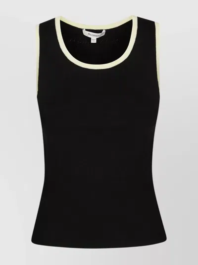 Jw Anderson J. W. Anderson Fitted Black Ribbed Vest With Contrasting Trim In Black