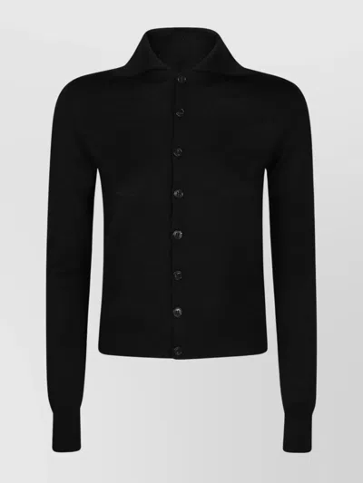 Mm6 Maison Margiela Mm6 By Maison Margiela Classic Black Cardigan With Button-down Front In Black