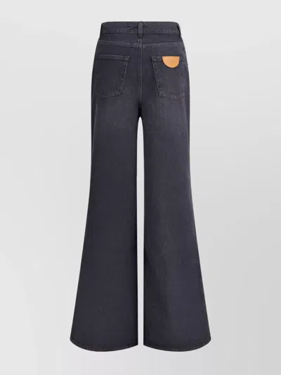 Chloé Wide-leg Cotton Trousers With Belt Loops