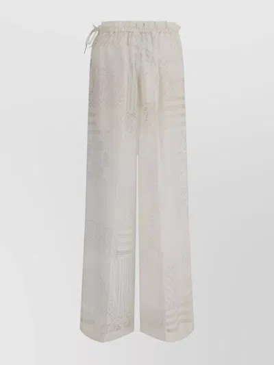 Fendi Sheer Silk Patchwork Trousers