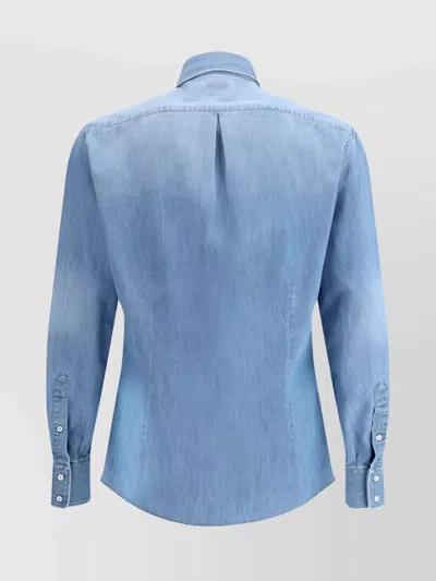 Brunello Cucinelli Denim Shirt In Blue