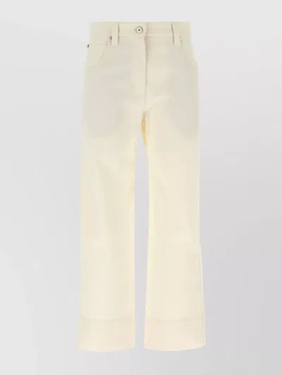Brunello Cucinelli Crop Pants With Belt Loops And Pockets In White