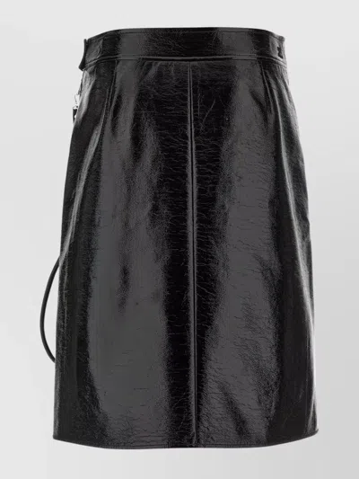 Courrèges Vinyl Skirt Featuring Zipper Accents In Black