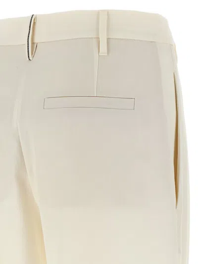 Brunello Cucinelli Trousers With Pleats And Pockets In White