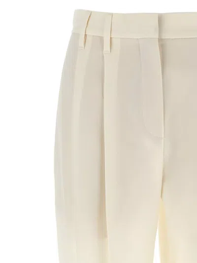 Brunello Cucinelli Trousers With Pleats And Pockets In White