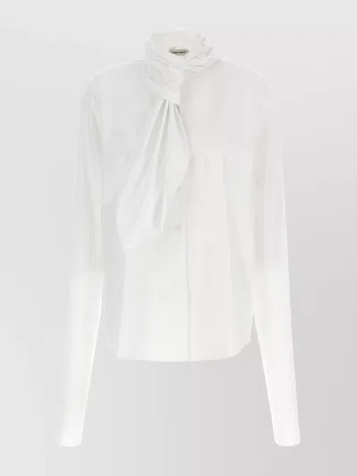 Alberta Ferretti Draped High Collar Long Sleeves Shirt