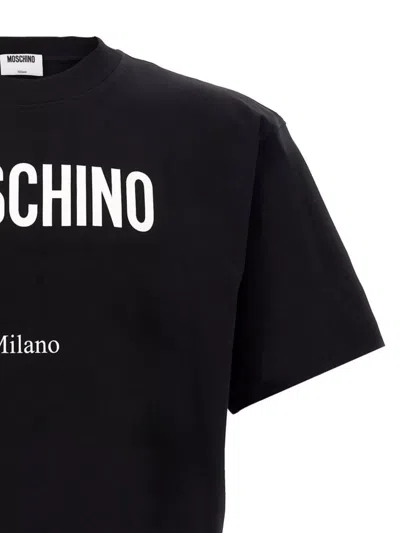 Moschino Crew Neck Graphic T-shirt With Short Sleeves In Black