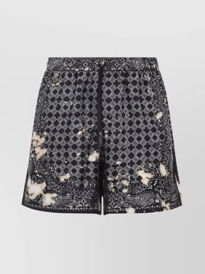 Amiri Black Ma Quad Bleach Bandana Shorts In Gray
