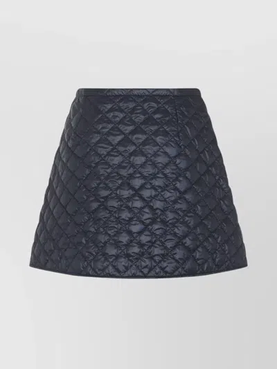 Moncler Navy Blue Diamond-quilted Mini Skirt