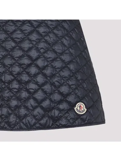 Moncler Navy Blue Diamond-quilted Mini Skirt