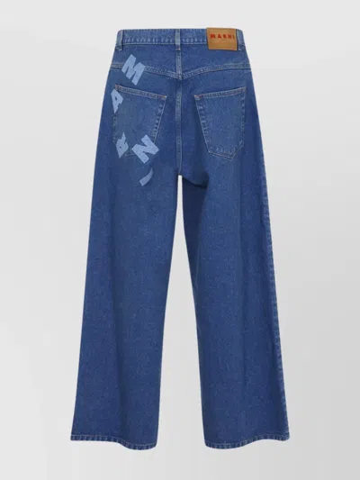 Marni Hight Waist And Wide Leg Jeans In Blue