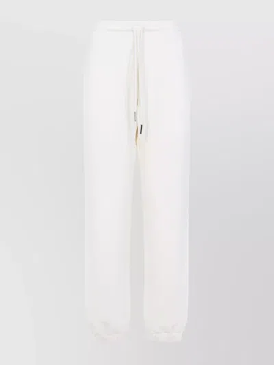 Moncler Cotton Fleece Track Pants With Elastic Cuffs