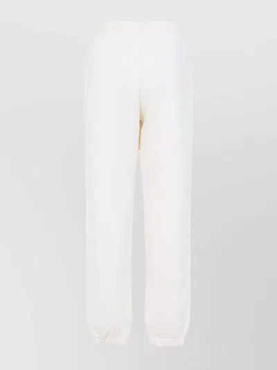 Moncler Cotton Fleece Track Pants With Elastic Cuffs