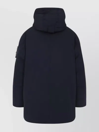 Stone Island Tech Fabric Hooded Parka In Blue