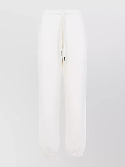 Moncler Cotton Fleece Track Pants With Elastic Cuffs