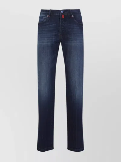 Kiton Tailored Blue Trousers In Cotton Blend