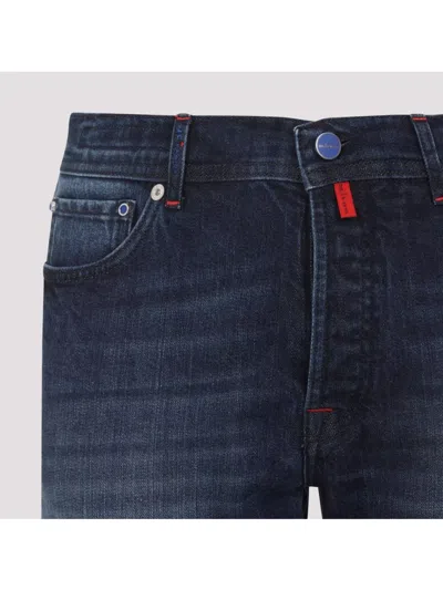 Kiton Tailored Blue Trousers In Cotton Blend