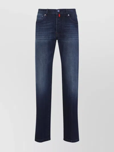 Kiton Tailored Blue Trousers In Cotton Blend
