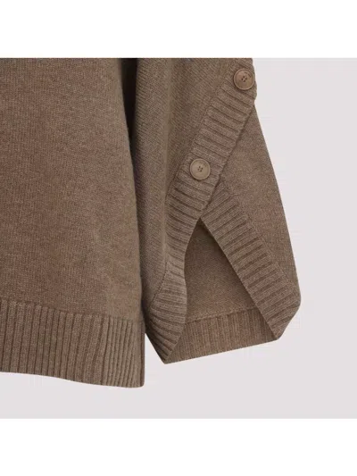 Max Mara Virgin Wool Cashmere Blend Sweater In Brown