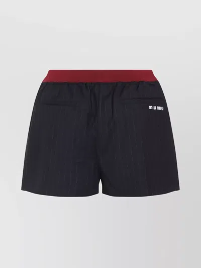 Miu Miu Virgin Wool Pinstriped Shorts