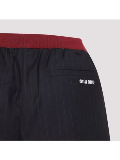 Miu Miu Virgin Wool Pinstriped Shorts