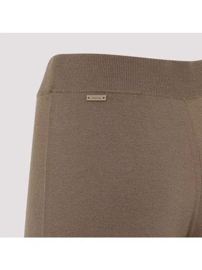 Max Mara Nigeria Wool Wide-leg Pants In Brown