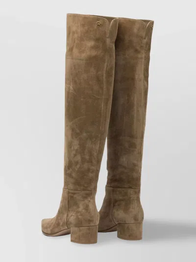 Gianvito Rossi Thigh-high Suede Block Heel Boots