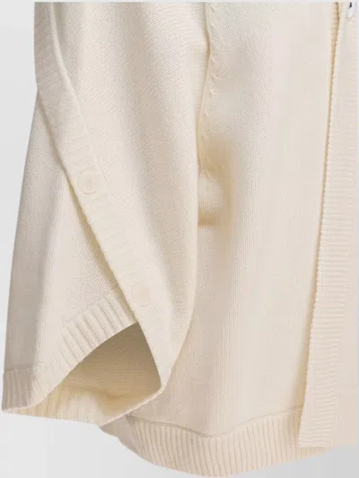 Max Mara Knitwear With Buttoned Hood And Relaxed Fit In Neutral