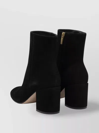 Gianvito Rossi Block Heel Ankle Boots With Suede Finish