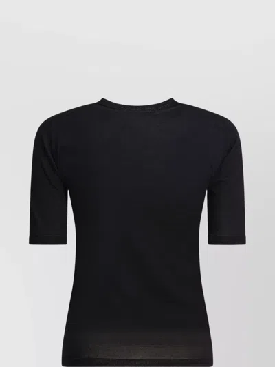 Max Mara Short Sleeve Crew Neck Plain T-shirt