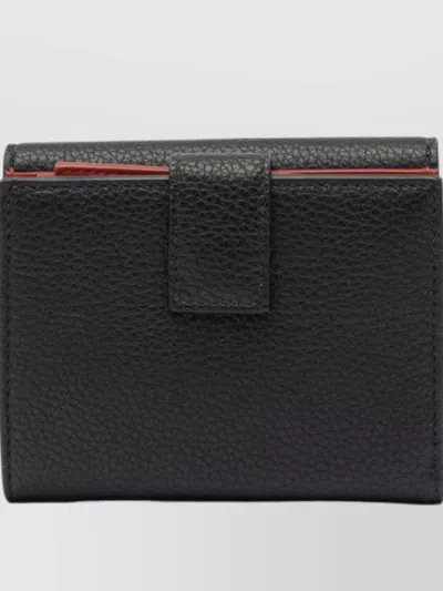 Ferragamo Compact Textured Leather Accessories In Black