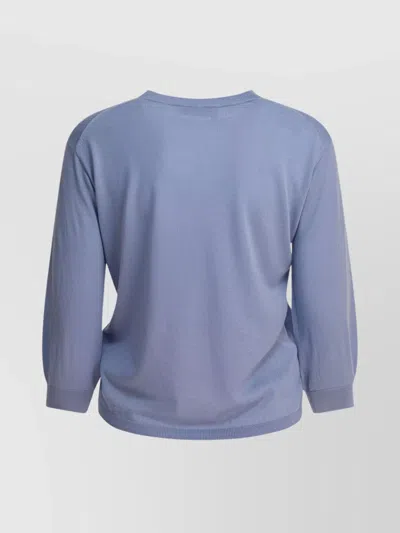 S Max Mara Crew Neck Knitwear Ribbed Finish In Blue