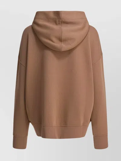 's Max Mara Hooded Sweatshirts Ribbed Cuffs In Brown
