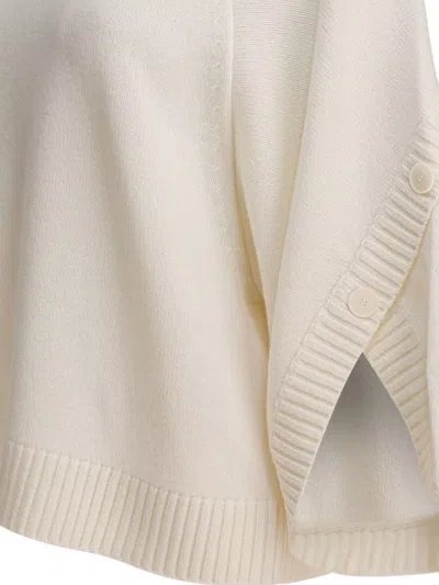 Max Mara Crossover Detail Oversized Wool And Cashmere Sweater Clothing In Neutral