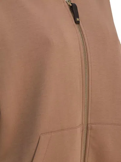's Max Mara Hooded Sweatshirts Ribbed Cuffs In Brown