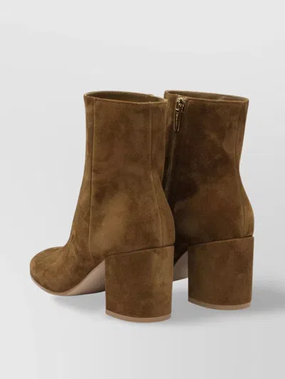 Gianvito Rossi Block Heel Suede Ankle Boots