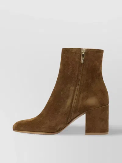 Gianvito Rossi Block Heel Suede Ankle Boots