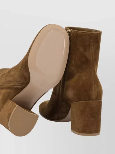 Gianvito Rossi Block Heel Suede Ankle Boots