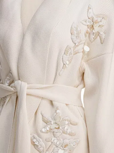 Golden Goose Belted Knitted Cardigan In White