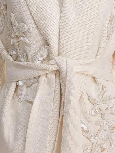 Golden Goose Belted Knitted Cardigan In White