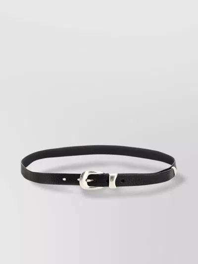 Our Legacy Belt Leather Silver-tone Hardware In Black