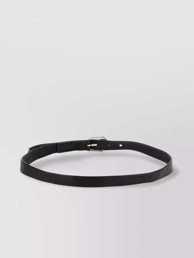 Our Legacy Belt Leather Silver-tone Hardware In Black