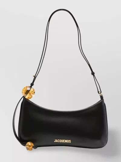Jacquemus Women Black Top Zip Fastening Adjustable Shoulder Strap Internal Patch Pocket Contrast